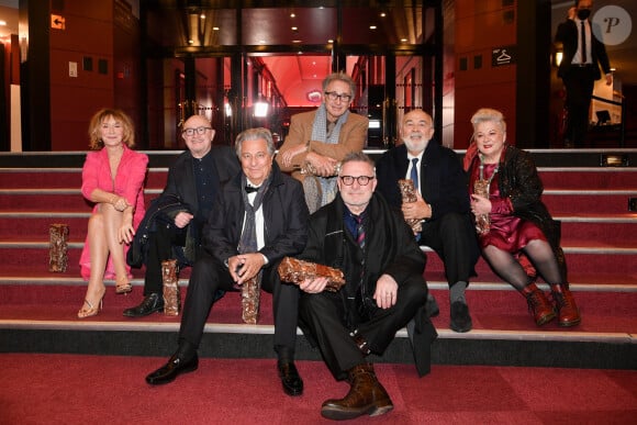 César d'anniversaire pour le Splendide - Marie Anne Chazel, Michel Blanc, Christian Clavier, Thierry Lhermitte, Gérard Jugnot, Josiane Balasko, Bruno Moynot lors de la pressroom (press room) remise des prix lors de la 46ème cérémonie des César à l'Olympia à Paris le 12 mars 2021 © David Niviere / Pool / Bestimage