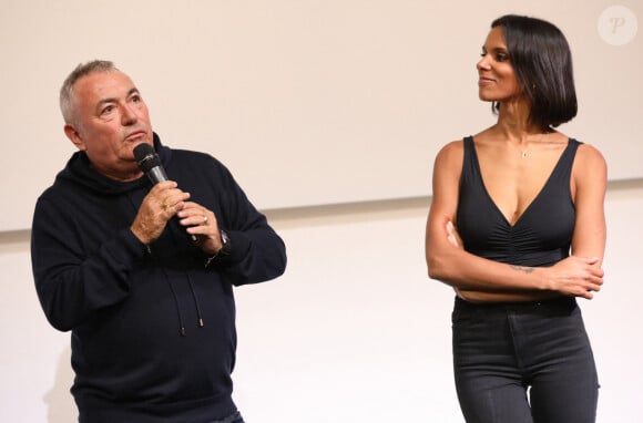 Exclusif - Fabien Onteniente et Shy'm lors de la présentation du film "4 Zéros" aux joueurs de l'équipe de France à Clairefontaine le 8 octobre 2024 © Alain Guizard/ABACAPRESS.COM