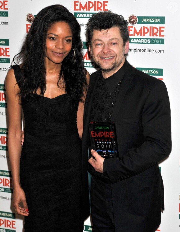 Andy Serkis et Naomie Harris lors des Empire Film Awards à Londres le dimanche 28 mars 2010
