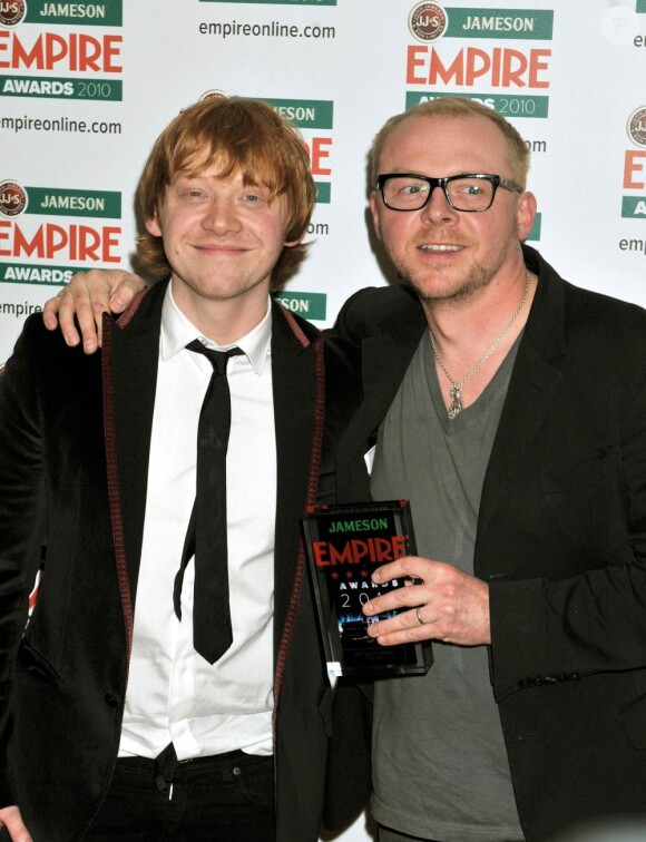 Rupert Grint et Simon Pegg lors des Empire Film Awards à Londres le dimanche 28 mars 2010