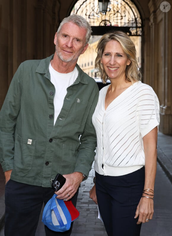 Denis Brogniart et Maud Fontenoy à la cérémonie de remise des prix pédagogiques pour l'Océan de la Maud Fontenoy Foundation le 8 juin 2023 au coeur du magnifique Théâtre de l'Oeuvre. © Coadic Guirec / Bestimage 