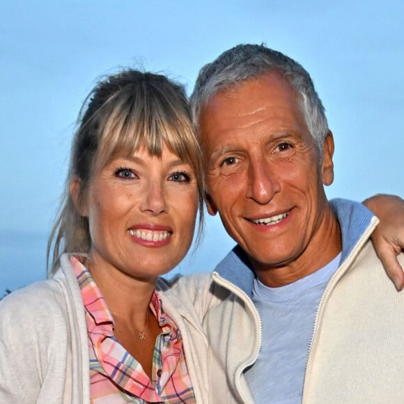 Mélanie Page et son mari Nagui durant la soirée de clôture de la 1ere édition du festival Les Théâtrales d'Eze en plein air à l'oppidum du Col d'Eze avec la pièce "Brexit sentimental", le 8 août 2023. © Bruno Bebert / Bestimage