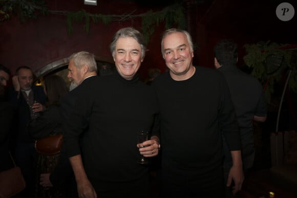 Exclusif - Olivier Truchot, Alain Marschall - Personnalités à la soirée de lancement du livre de V.Benaïm "Il n'est pas celui que vous croyez", paru aux Editions Fayard, au Buddha-Bar à Paris. Le 7 février 2024 © Jack Tribeca / Bestimage 