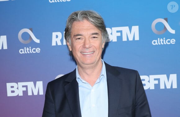 Mais à la maison, ce n'est pas une grande gueule pour autant
Alain Marschall lors de la conférence de presse de rentrée BFM TV. - RMC du groupe Altice France à Paris, France, le 31 août 2023. © Coadic Guirec/Bestimage 