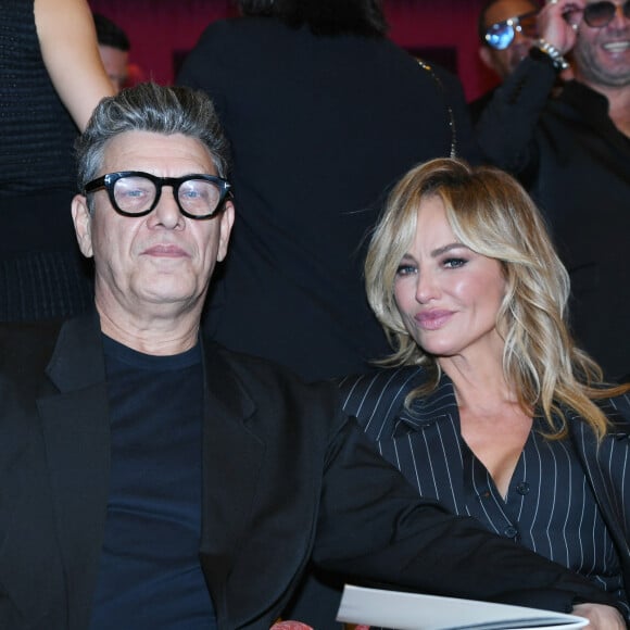 Exclusif - Marc Lavoine et sa compagne Adriana Karembeu au "concerto pour la paix" de Omar Harfouch au théâtre des Champs-Elysées à Paris le 18 septembre 2024. © Rachid Bellak / Bestimage