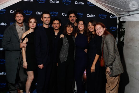 César Domboy, Marie Colomb, Nicolas Slomka, Matthieu Rumani, Alexia Laroche-Joubert, Louis Farge, Anaïde Rozam, guest - Avant-première de la série "Culte" à la Villa Culte à Paris. Le 9 octobre 2024 © Christophe Clovis / Bestimage