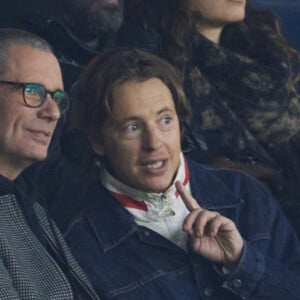 Pierre Sarkozy dans les tribunes lors du match de Ligue Des Champions (LDC) "PSG - PSV Eindhoven (1-1)" au Parc des Princes à Paris, le 22 octobre 2024.