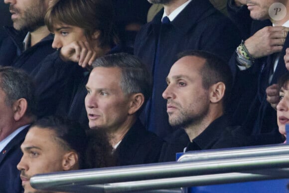 Michael G. Rubin dans les tribunes lors du match de Ligue Des Champions (LDC) "PSG - PSV Eindhoven (1-1)" au Parc des Princes à Paris, le 22 octobre 2024.