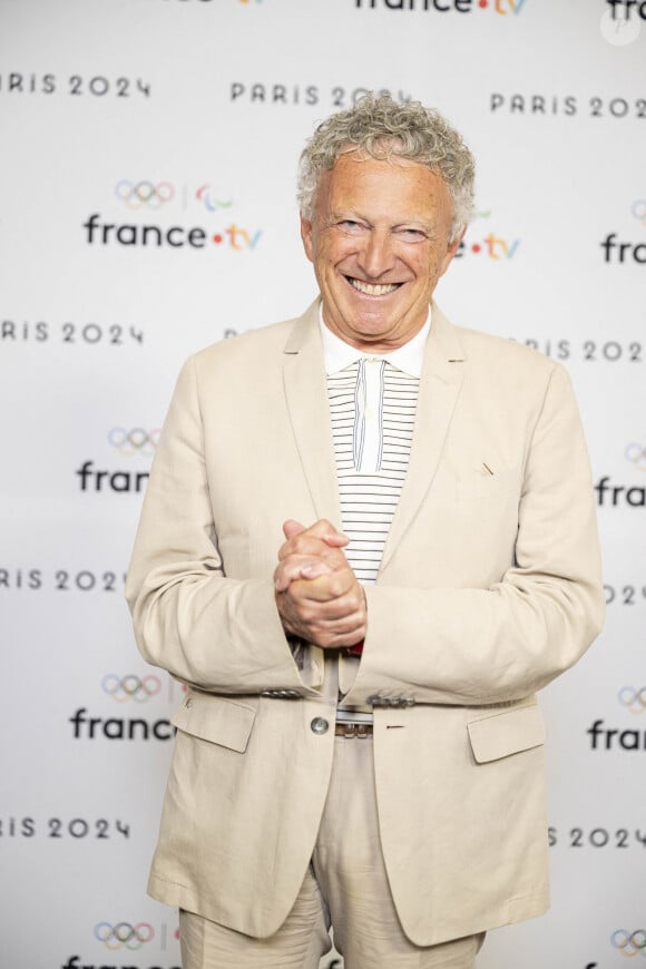 Nelson Monfort lors de la présentation des journalistes et chroniqueurs de France Télévisions pour les Jeux Olympiques 2024 au musée de l'Homme à Paris, le 11 juin 2024. © Pierre Perusseau / Bestimage