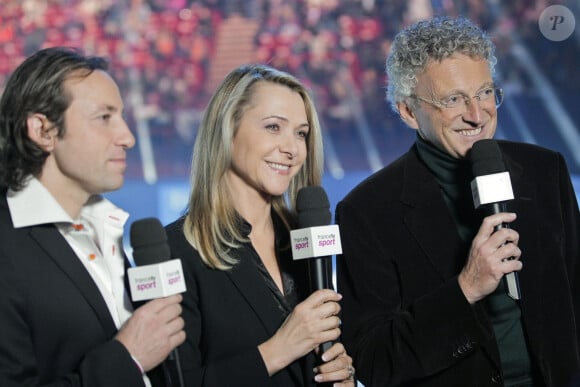 Philippe Candeloro, Annick Dumont, Nelson Monfort - Trophée Eric Bompard à Paris le 19 novembre 2012. © Stéphane Allaman / Panoramic / Bestimage