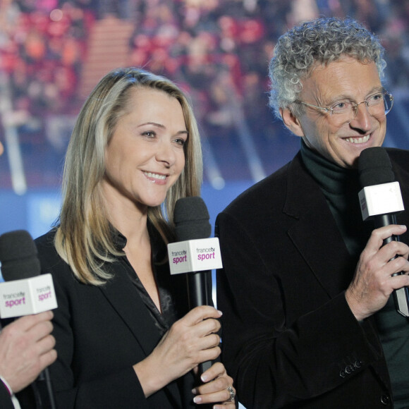 Philippe Candeloro, Annick Dumont, Nelson Monfort - Trophée Eric Bompard à Paris le 19 novembre 2012. © Stéphane Allaman / Panoramic / Bestimage