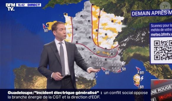 Christophe Person fait ses adieux à BFMTV et présente son dernier bulletin météo.