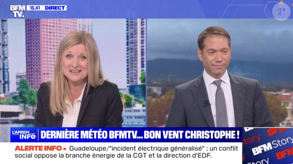 Christophe Person fait ses adieux à BFMTV et présente son dernier bulletin météo.