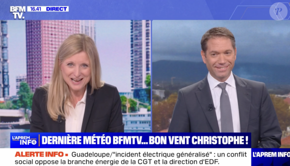 Christophe Person fait ses adieux à BFMTV et présente son dernier bulletin météo.