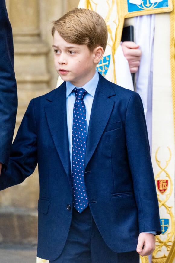 Le prince George de Cambridge lors du service d'action de grâce en hommage au prince Philip, duc d'Edimbourg, à l'abbaye de Westminster à Londres, Royaume Uni