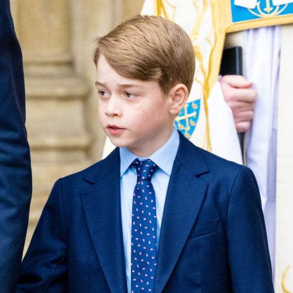 Le prince George de Cambridge lors du service d'action de grâce en hommage au prince Philip, duc d'Edimbourg, à l'abbaye de Westminster à Londres, Royaume Uni