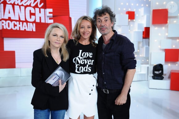 Exclusif - Nathalie Rheims, Sylvie Testud et Eric Elmosnino - Enregistrement de l'émission ' Vivement Dimanche Prochain ' au studio Gabriel. Diffusion le 08/09/2019 sur France 2. © Guillaume Gaffiot / Bestimage.