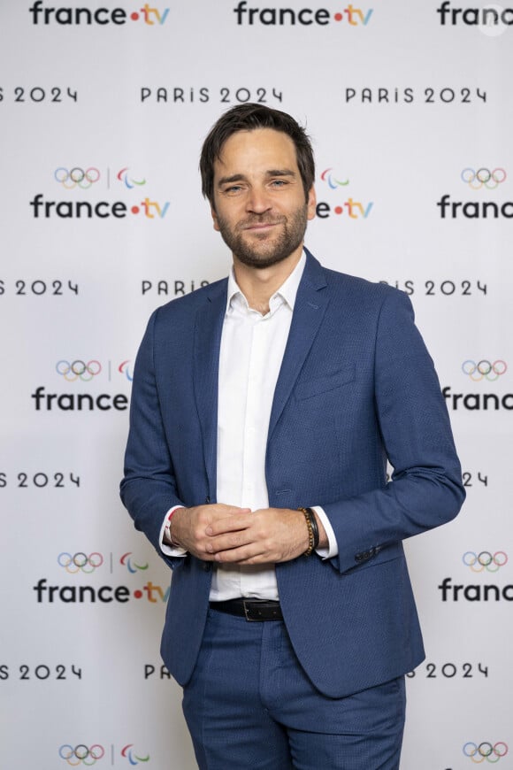 Samuel Ollivier lors de la présentation des journalistes et chroniqueurs de France Télévisions pour les Jeux Olympiques 2024 au musée de l'Homme à Paris, le 11 juin 2024. © Pierre Perusseau / Bestimage