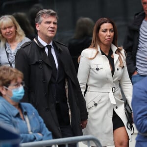 Arnaud Montebourg et sa compagne Amina Walter - Hommage à Guy Bedos en l'église de Saint-Germain-des-Prés à Paris le 4 juin 2020.