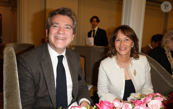 Arnaud Montebourg et Ségolène Royal - Soirée "Les talents du coeur" au profit de l'association Mécénat Chirurgie Cardiaque à la salle Gaveau à Paris le 4 mars 2024. © Coadic Guirec/Bestimage