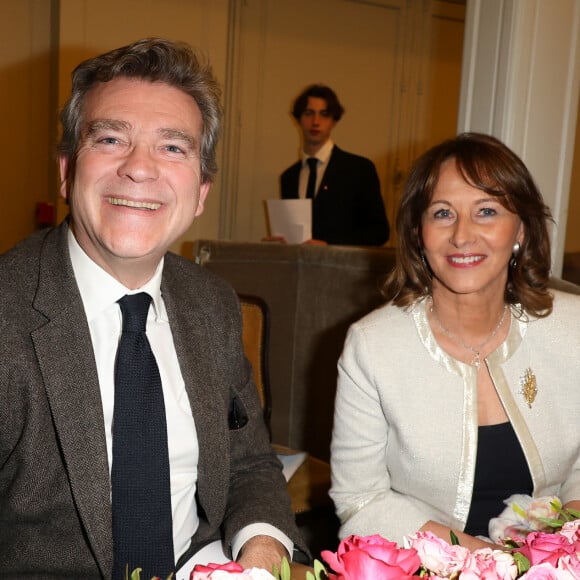 Arnaud Montebourg et Ségolène Royal - Soirée "Les talents du coeur" au profit de l'association Mécénat Chirurgie Cardiaque à la salle Gaveau à Paris le 4 mars 2024. © Coadic Guirec/Bestimage