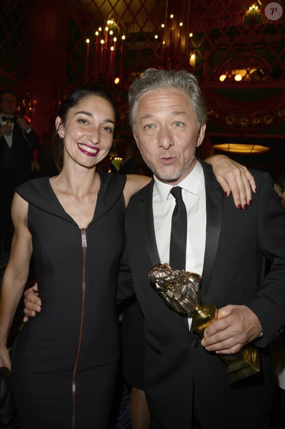 Nicolas Briançon et sa femme Karine Orts-Briançon - Soirée de la 27ème Nuit des Molières au Théâtre des Folies Bergère à Paris, le 27 avril 2015. 