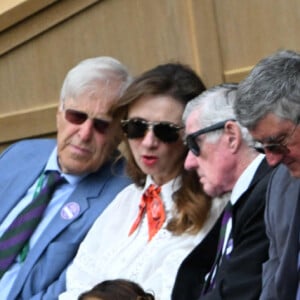 Catherine (Kate) Middleton avec la princesse Charlotte et Pippa Middleton dans les tribunes de la finale du tournoi de Wimbledon 2024, le 14 juillet 2024. 