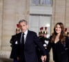 Carla Bruni-Sarkozy a, elle aussi, fait tourner des têtes dans un tailleur noir qui mettait en avant sa longue silhouette.
Nicolas Sarkozy et sa femme Carla Bruni-Sarkozy lors de l'accueil par le couple présidentiel français du président du Kazakhstan au palais de l'Elysée à Paris pour un dîner d'état le 5 novembre 2024. © Dominique Jacovides / Bestimage