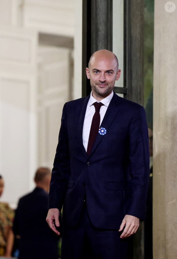 Jean-Noël Barrot, ministre de l'Europe et des affaires étrangères lors de l'accueil par le couple présidentiel français du président du Kazakhstan au palais de l'Elysée à Paris pour un dîner d'état le 5 novembre 2024. © Dominique Jacovides / Bestimage