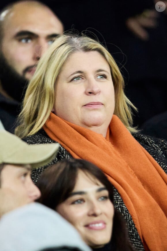 Stéphanie Le Quellec - Célébrités assistent au match de Ligue des champions entre le PSG et l'Atlético de Madrid au Parc des Princes à Paris le 6 novembre 2024. © Cyril Moreau/Bestimage