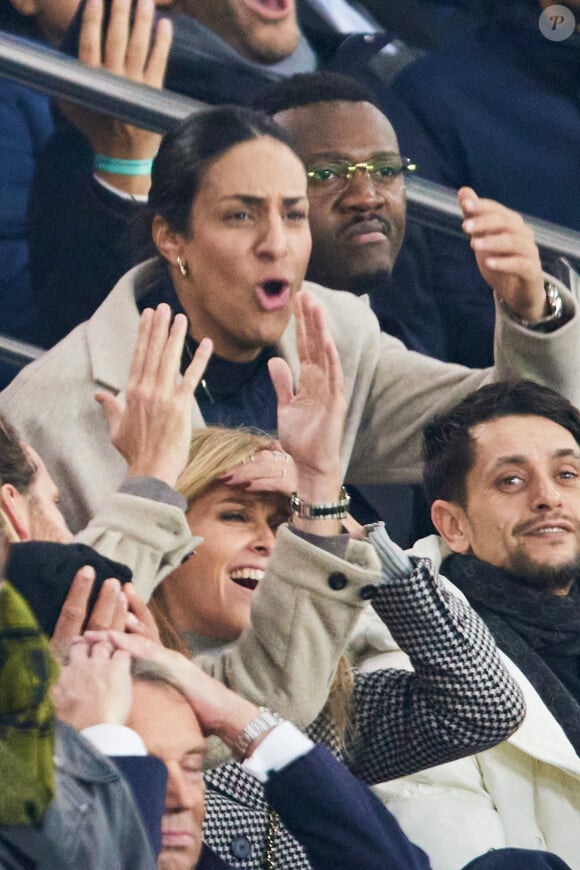 La boxeuse algérienne, Imane Khelif, Ophélie Meunier - Célébrités assistent au match de Ligue des champions entre le PSG et l'Atlético de Madrid au Parc des Princes à Paris le 6 novembre 2024. © Cyril Moreau/Bestimage