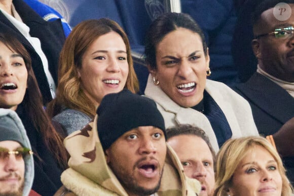 La boxeuse algérienne, Imane Khelif, Ciryl Gane, Ophélie Meunier - Célébrités assistent au match de Ligue des champions entre le PSG et l'Atlético de Madrid au Parc des Princes à Paris le 6 novembre 2024. © Cyril Moreau/Bestimage