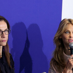 Justine Atlan, Ophélie Meunier - G.Attal lance sa fondation "Faire Face", contre le harcèlement scolaire, au Philanthro-Lab à Paris, le 6 novembre 2024. A cette occasion, l'ancien Premier ministre était entouré d'Ophélie Meunier, Béatrice Le Blay, dont le fils Nicolas s'est suicidé en septembre 2023, Elian Potier, ancienne victime, la ministre de l'Éducation Anne Genetet. © Dominique Jacovides / Bestimage