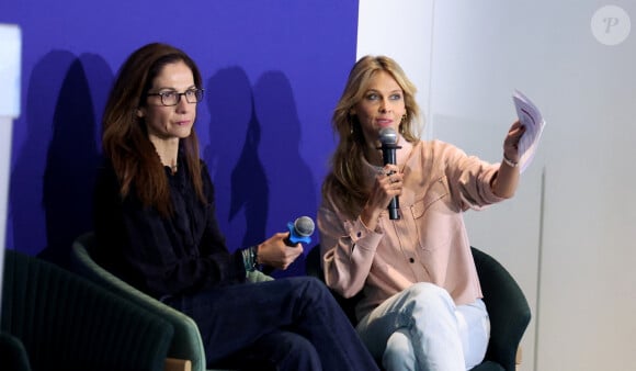 Justine Atlan, Ophélie Meunier - G.Attal lance sa fondation "Faire Face", contre le harcèlement scolaire, au Philanthro-Lab à Paris, le 6 novembre 2024. A cette occasion, l'ancien Premier ministre était entouré d'Ophélie Meunier, Béatrice Le Blay, dont le fils Nicolas s'est suicidé en septembre 2023, Elian Potier, ancienne victime, la ministre de l'Éducation Anne Genetet. © Dominique Jacovides / Bestimage