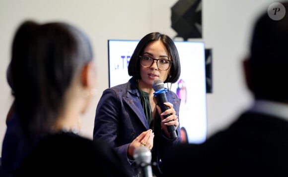 Agathe Auproux - G.Attal lance sa fondation "Faire Face", contre le harcèlement scolaire, au Philanthro-Lab à Paris, le 6 novembre 2024. A cette occasion, l'ancien Premier ministre était entouré d'Ophélie Meunier, Béatrice Le Blay, dont le fils Nicolas s'est suicidé en septembre 2023, Elian Potier, ancienne victime, la ministre de l'Éducation Anne Genetet. © Dominique Jacovides / Bestimage