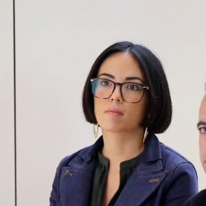 Agathe Auproux - G.Attal lance sa fondation "Faire Face", contre le harcèlement scolaire, au Philanthro-Lab à Paris, le 6 novembre 2024. A cette occasion, l'ancien Premier ministre était entouré d'Ophélie Meunier, Béatrice Le Blay, dont le fils Nicolas s'est suicidé en septembre 2023, Elian Potier, ancienne victime, la ministre de l'Éducation Anne Genetet. © Dominique Jacovides / Bestimage