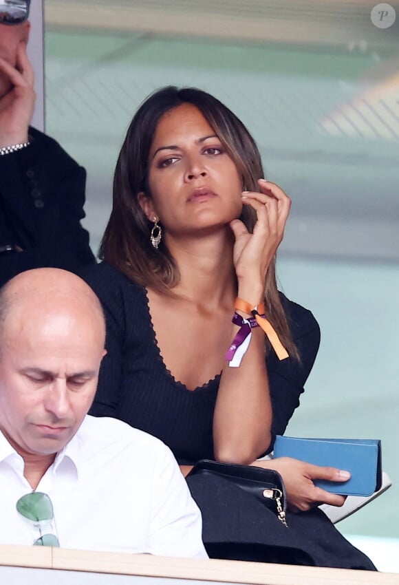 Aurélie Casse dans les tribunes des Internationaux de France de tennis de Roland Garros 2024 à Paris, France, le 3 juin 2024. © Jacovides-Moreau/Bestimage 