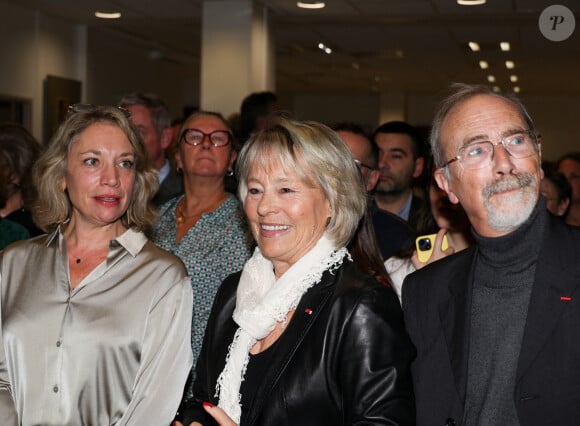 Exclusif - Margaux Russo, directrice littéraire aux Editions Fayard, Martine Monteil, ancienne directrice de la PJ parisienne et Richard Marlet, ancien chef de service de l'Identité Judiciaire de la PJ parisienne, conférencier lors de la remise du prix du Quai des Orfèvres au 36 à Paris, siège de la police judiciaire le 5 novembre 2024. © Didier Sabardin / Bestimage 