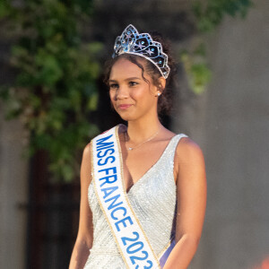 Indira Ampiot, miss France 2023 est venue animer l'élection de Miss Beaucaire le 7 juillet 2023. © Stéphanie Gouiran / Panoramic / Bestimage