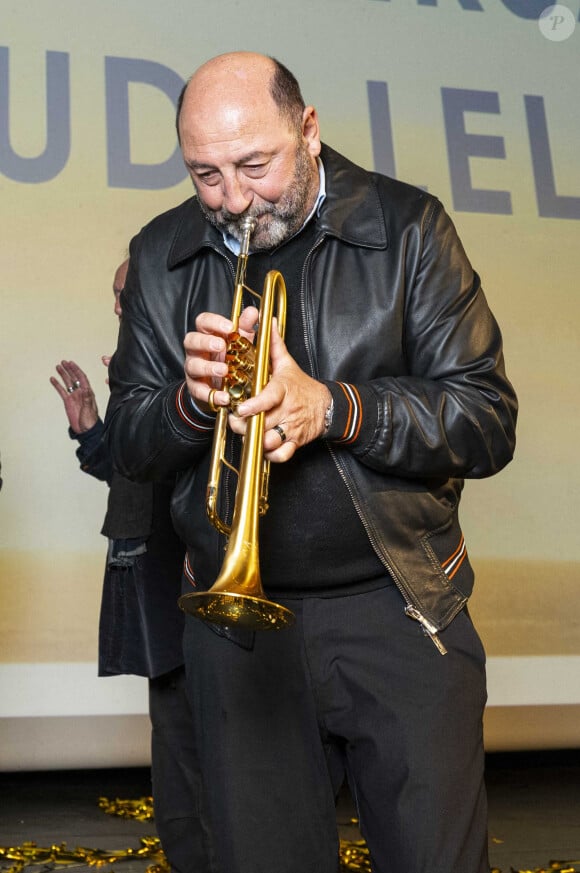 Exclusif - Kad Merad - Claude Lelouch fête son 87ème anniversaire sur la scène du Grand Rex à l'occasion de l'avant-première de son film "Finalement" à Paris le 30 octobre 2024. © Pierre Perusseau/Bestimage 