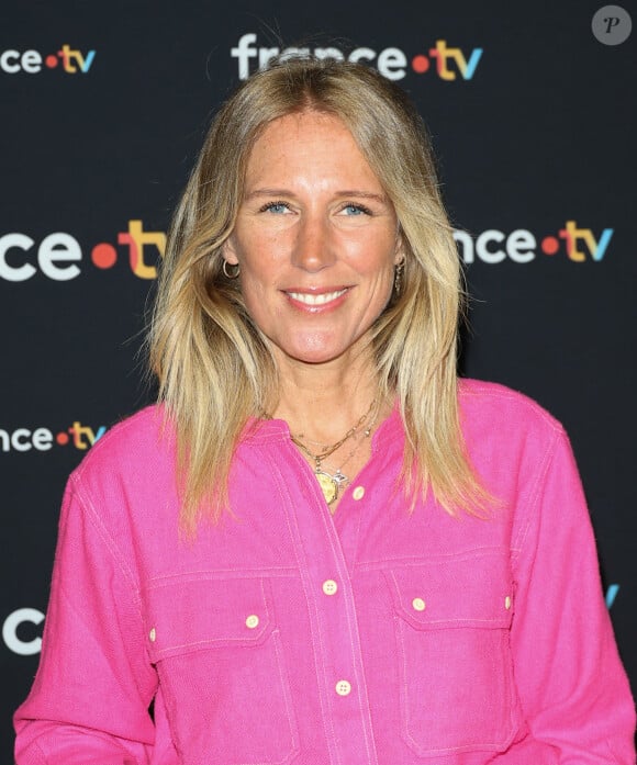 Agathe Lecaron au photocall pour la conférence de presse de rentrée de France TV à la Grande Halle de la Villette à Paris, France, le 11 juillet 2023. © Coadic Guirec/Bestimage 