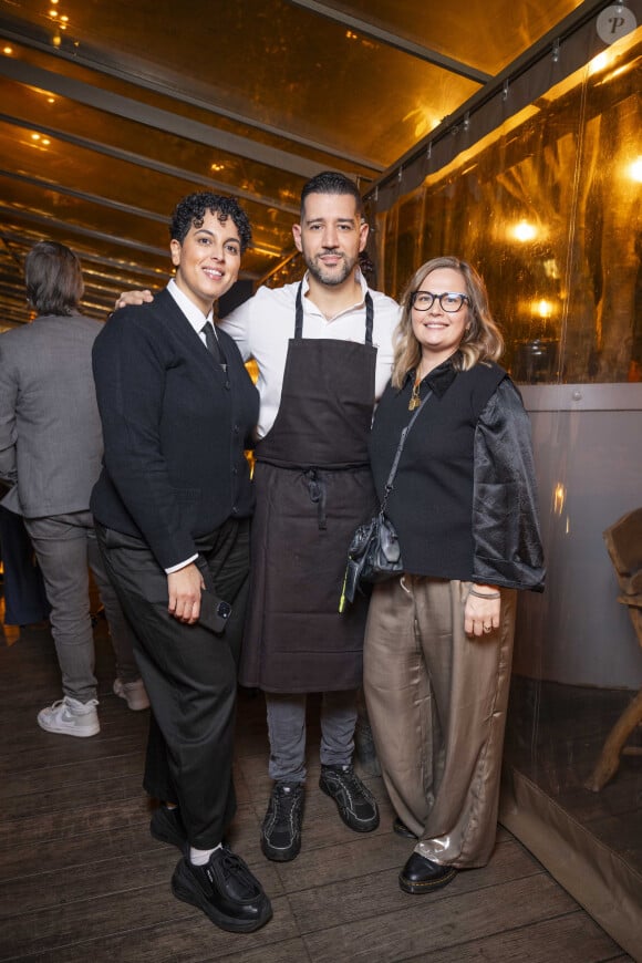 Exclusif - Hamel Ghemri, Adam Bentalha et Charline Hanrot - Première édition de la remise du prix cinéma "EVOK Collection x BRACH" présidé par Pierre Niney à l'hôtel Brach à Paris le 14 novembre 2024.  © Pierre Perusseau-Rachid Bellak/Bestimage 