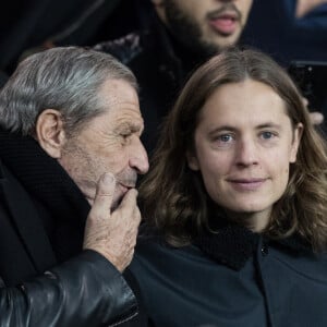 Jean-Claude Darmon, Pierre Sarkozy dans les tribunes lors du 16ème de finale de la Coupe de France 2018 "PSG - Guingamp (4-2)" au Parc des Princes à Paris, le 24 janvier 2018. 