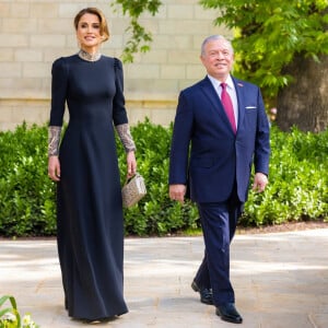 La reine Rania et le roi Abdallah II de Jordanie - Les familles royales au mariage du prince Hussein de Jordanie et de Rajwa al Saif, au palais Zahran à Amman (Jordanie), le 1er juin 2023. 