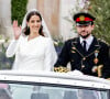 En 2023, le fils de Rania et Abdallah II de Jordanie a épousé Rajwa Al-Saif à Amman.
Mariage du prince Hussein de Jordanie et de Rajwa al Saif, au palais Zahran à Amman, Jordanie, le 1er juin 2023. 