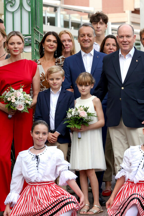 Traditionnel Pique Nique des Monégasques "U Cavagnetu" dans le Parc princesse Antoinette, en présence du prince Albert II de Monaco et de la princesse Charlene accompagnés par leurs enfants le prince Jacques de Monaco, marquis des Baux, et La princesse Gabriella de Monaco, comtesse de Carladès, à Monaco, le 7 septembre 2024. © Claudia Albuquerque/Bestimage