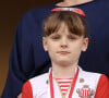 À cette occasion, le prince Albert de Monaco s'est confié sur ses enfants lors d'une longue interview accordée à Monaco Matin
Exclusif - La princesse Gabriella - La famille princière de Monaco assiste au match de l'Afrique du Sud (qui a remporté son match) lors du tournoi de qualification de rugby à 7 pour les JO 2024 au Stade Louis II à Monaco le 22 juin 2024. © Claudia Albuquerque / Bestimage 