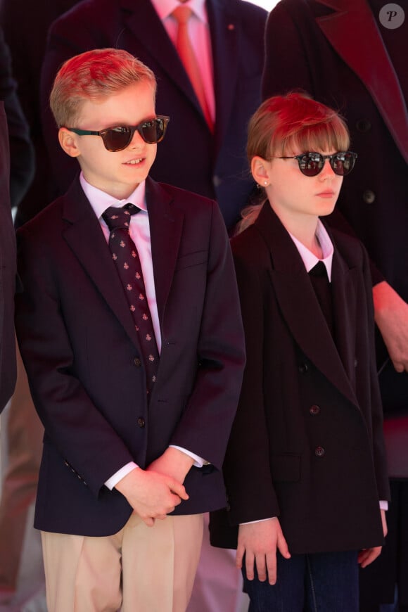 Le prince Albert II de Monaco et la princesse Charlène de Monaco assistent avec leurs enfants, le prince Jacques de Monaco, marquis des Baux, et la princesse Gabriella de Monaco, comtesse de Carladès, au baptême et à la bénédiction du nouveau bateau de sauvetage des sapeurs-pompiers monégasques, baptisé "Prince Jacques". Monaco, le 4 mai 2024. © Olivier Huitel/Pool Monaco/Bestimage