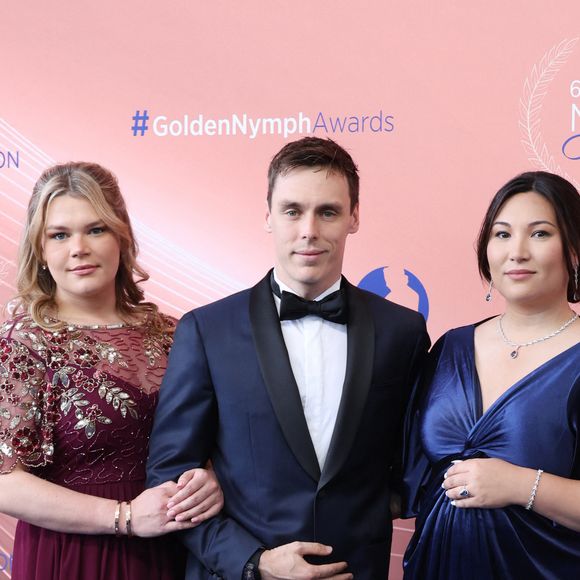 Louis Ducruet, Marie Ducruet (enceinte) et Camille Gottlieb - La famille princière au photocall et cérémonie de clôture de la 63ème édition du Festival de Télévision de Monte-Carlo (63rd Golden Nymph) au Grimaldi Forum à Monaco le 18 juin 2024. © Denis Guignebourg / Bestimage 