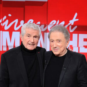 Exclusif - Claude Lelouch et Michel Drucker - Enregistrement de l'émission "Vivement dimanche" au studio Rive Gauche à Paris, présentée par M.Drucker et diffusée le 24 novembre sur France 3 © Guillaume Gaffiot / Bestimage 